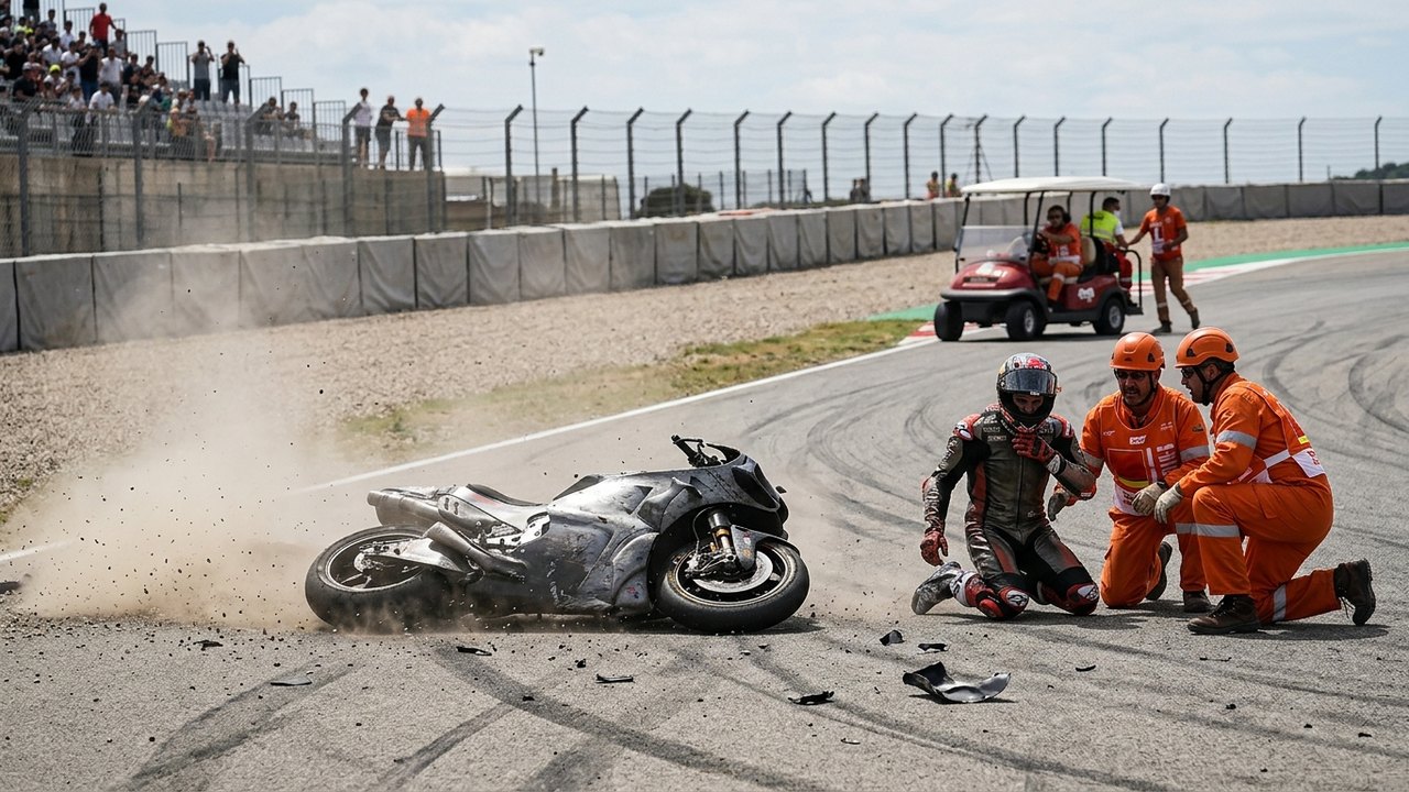 Vídeo flagra grave acidente na MotoGP da Espanha; Álex Márquez sofre fratura no pescoço