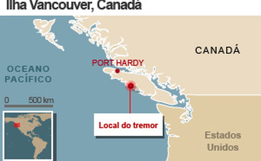 Forte tremor de terra atinge Vancouver, no Canadá