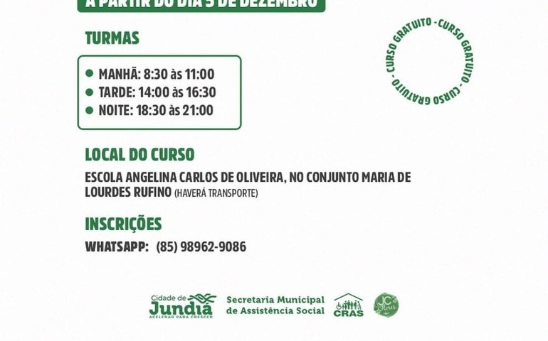 Secretaria de Assistência Social de Jundiá oferta curso de flores artificiais entre 5 e 9 deste mês