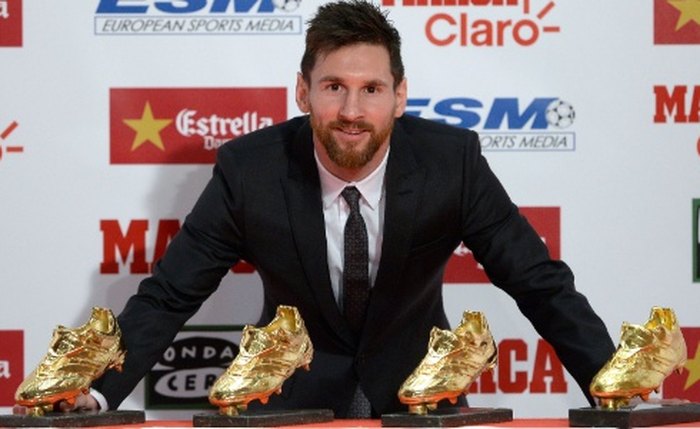 Messi já ganhou quatro Chuteiras de Ouro por suas boas atuações. Foto: Josep Lago/AFP