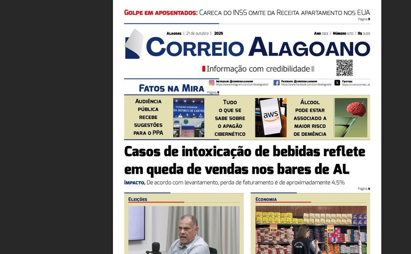 Casos de intoxicação de bebidas reflete em queda de vendas nos bares de AL