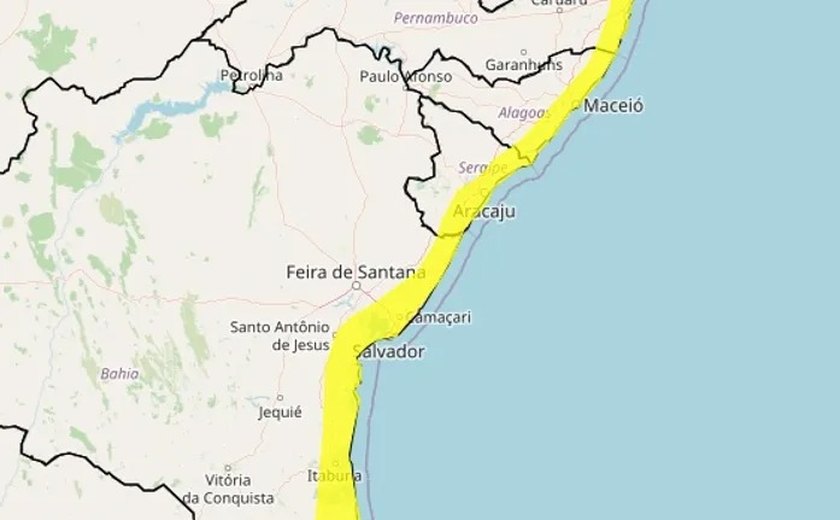 Inmet alerta para chuvas intensas em 34 municípios até este sábado