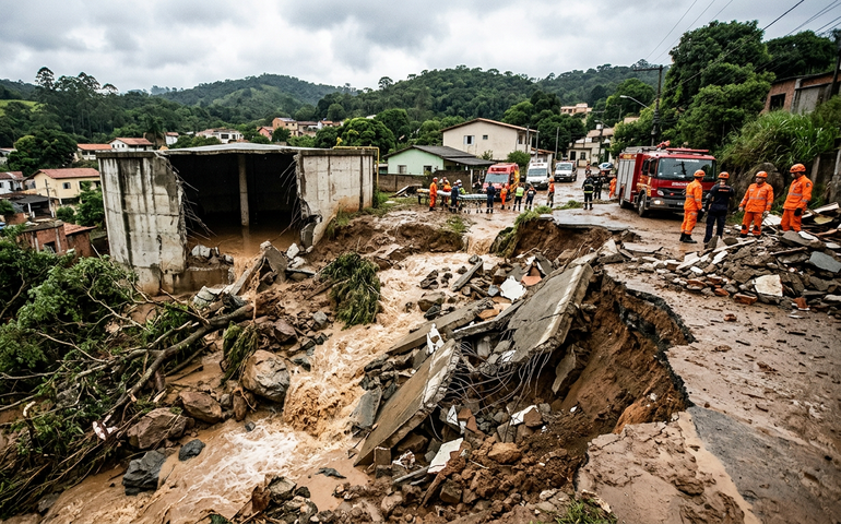 Reservatório da Sabesp se rompe em Mairiporã, deixa um morto e sete feridos