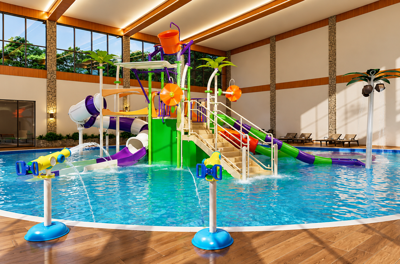 Novo complexo aquático indoor é o grande destaque do resort Le Canton, no Rio de Janeiro, para o recesso escolar