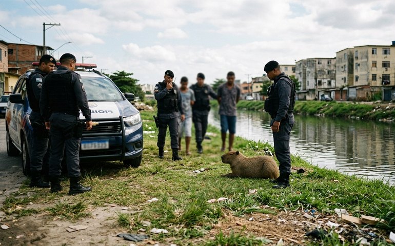 Seis homens e dois menores são apreendidos por agressão a capivara na Zona Norte do Rio