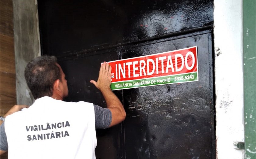 Vigilância Sanitária interdita estabelecimentos no bairro da Serraria