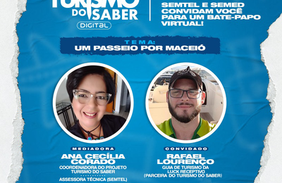Atrativos de Maceió serão destaques na live do Turismo do Saber desta quarta
