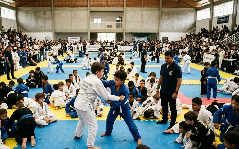 Competição gratuita de jiu-jitsu em Teresópolis reúne mais de 700 crianças