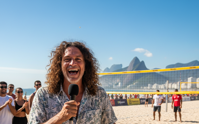 As histórias de verão no Rio de Cabeludo, ex-jogador que virou fenômeno nas redes com comentários irreverentes no vôlei de praia
