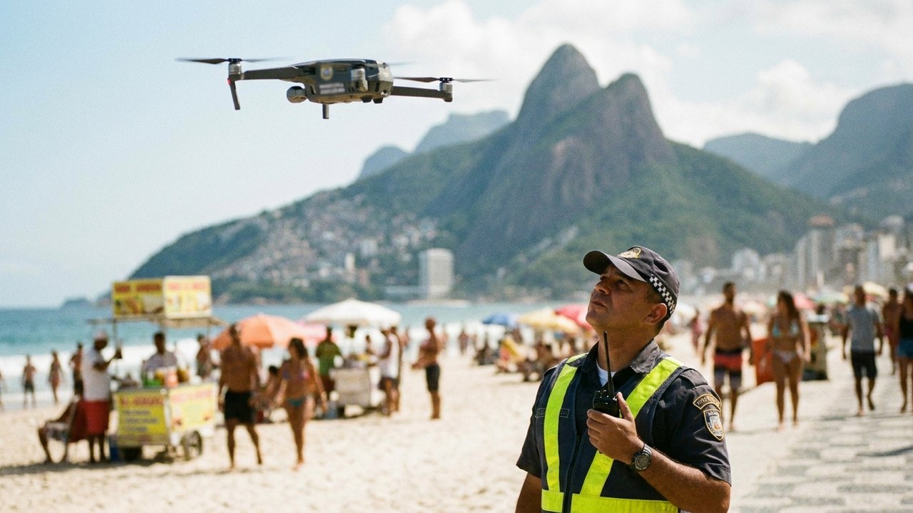 Prefeitura usa drone para alertar sobre comércio irregular na orla do Rio em primeiro domingo do Tolerância Zero