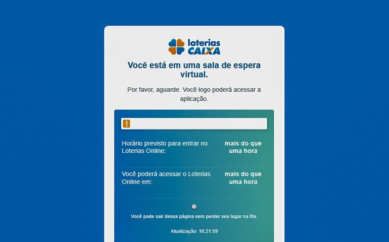 Site Loterias Caixa tem fila de espera para apostar