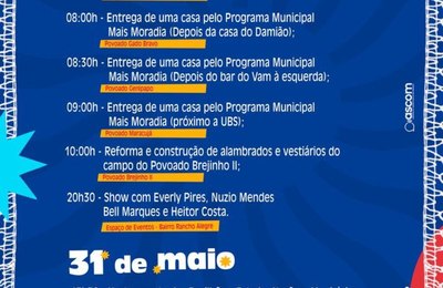 64 anos de emancipação política de São Sebastião terá inaugurações de obras e shows