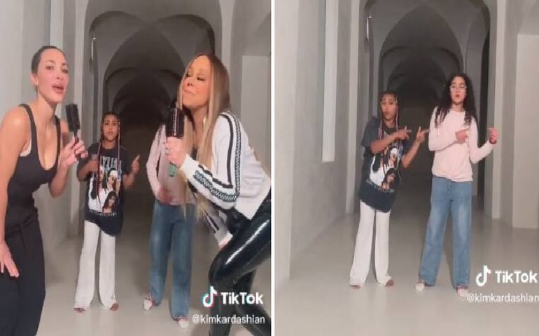 Mariah Carey e Kim Kardashian se reúnem em performance com as filhas