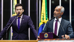 Deputado federal Kim Kataguiri e senador Romário