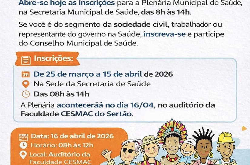 Inscrições para novos conselheiros municipais de Saúde de Palmeira já estão abertas; eleição acontece dia 16 de abril