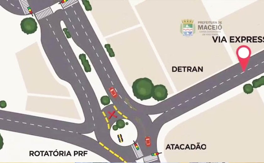 Maceió: Mudança na rotatória da PRF será implantada neste sábado