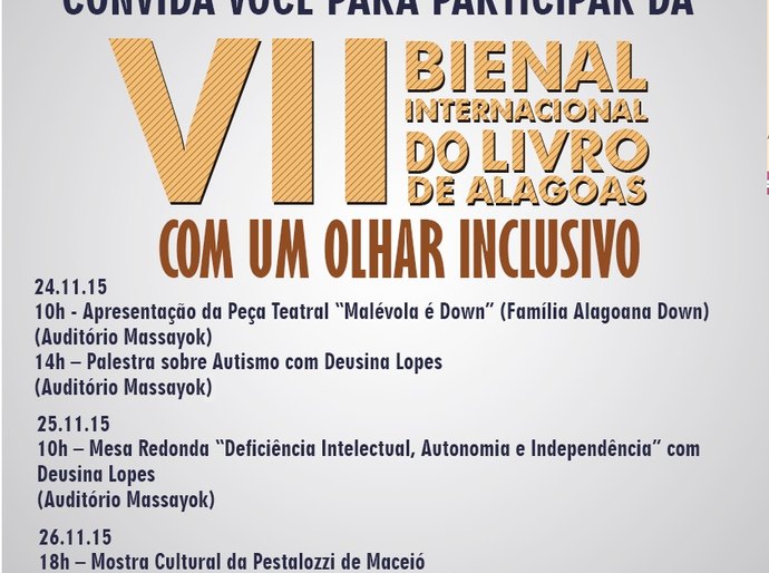 Pestalozzi de Maceió participa da VII Bienal Internacional do Livro