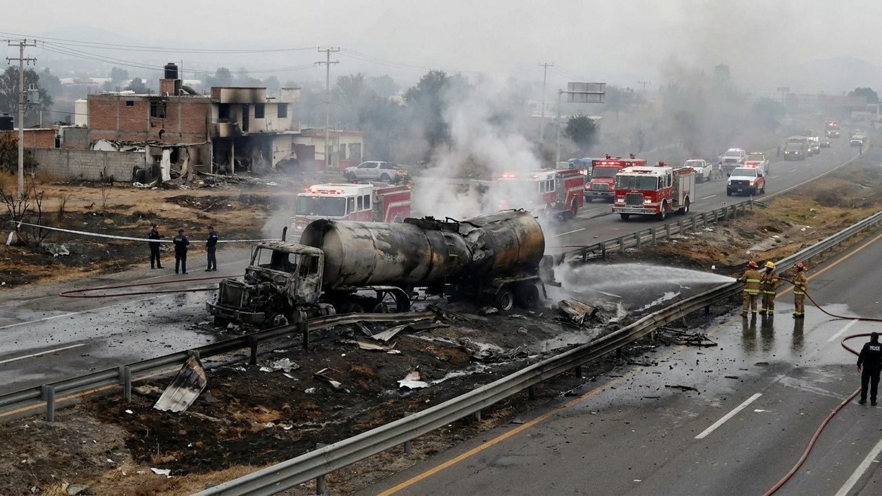 Explosão de caminhão-tanque de gás deixa feridos no México