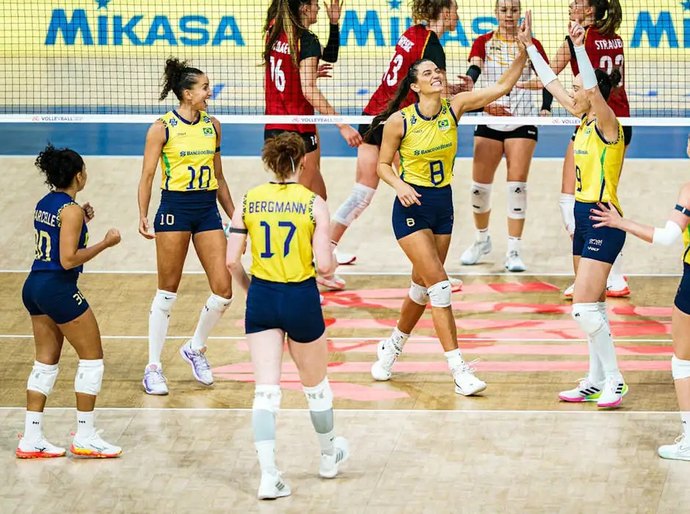 Vôlei feminino: Brasil vence Alemanha e encara Japão na semi da Liga das Nações