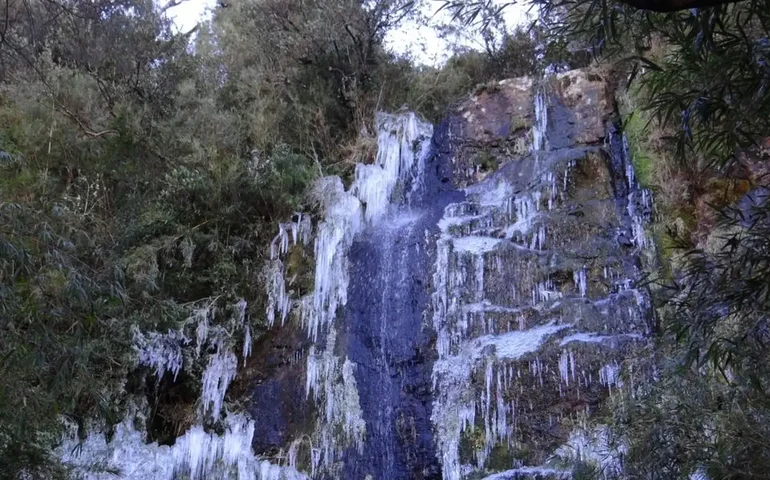 Serra de Santa Catarina registra geada e temperatura de 0°C