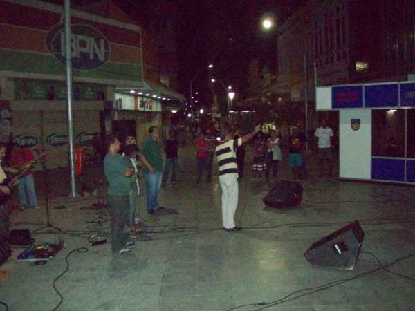 Evangelização na rua do comércio de Maceió