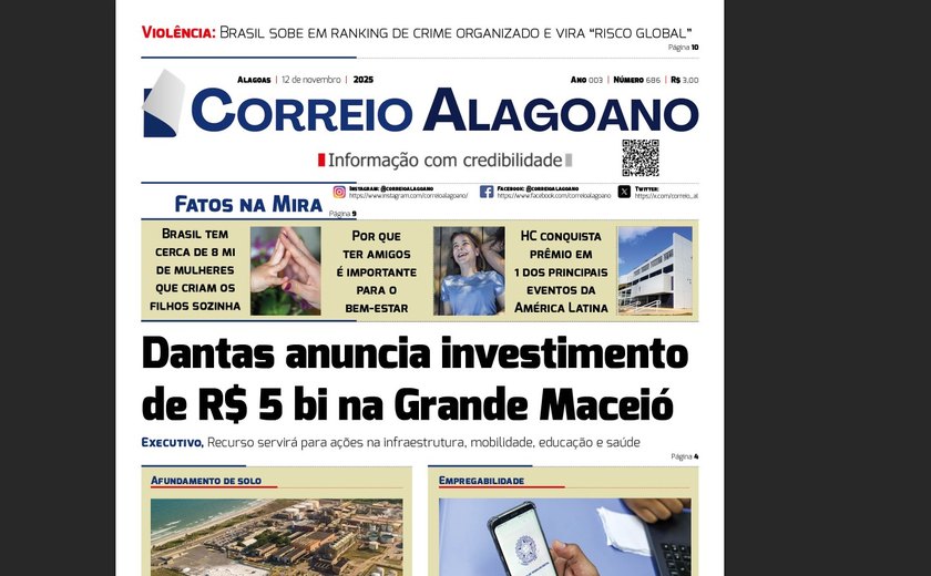 Dantas anuncia investimento de R$ 5 bi na Grande Maceió