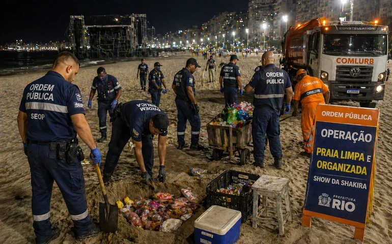 Prefeitura descarta alimentos apreendidos antes do show de Shakira em Copacabana