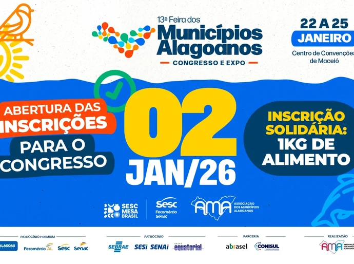 Inscrições para o Congresso dos Municípios começam no dia 02 de janeiro