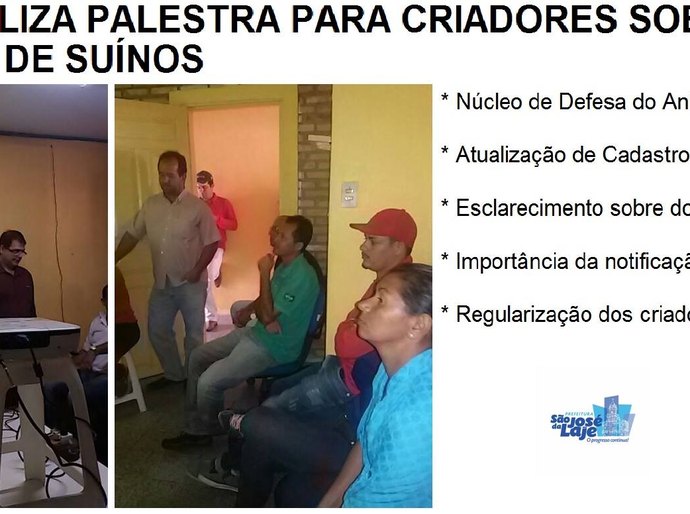 Adeal realiza palestra para criadores da Laje sobre cadastro de suínos