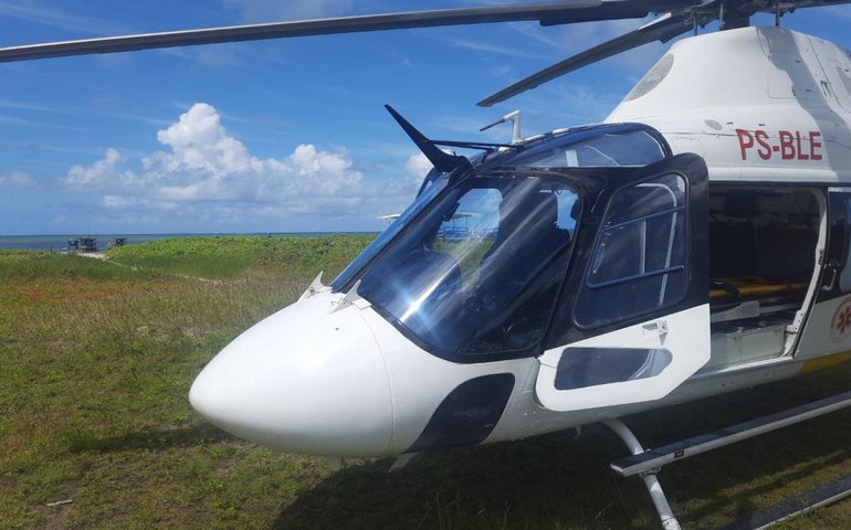 Samu e Departamento de Aviação realizam transferência de criança de 3 anos vítima de afogamento, em Paripueira