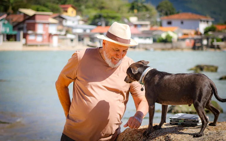A narrativa de um cão que começa no abandono e termina no afeto