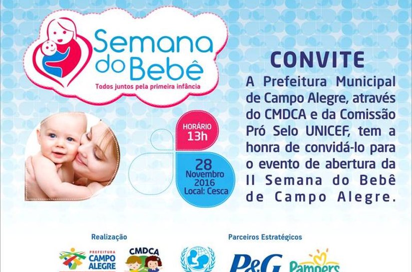 Campo Alegre realiz II Semana do Bebê de 28 de novembro a 2 de dezembro