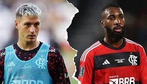 Gerson e Varela brigam em treino do Flamengo / Foto: Divulgação