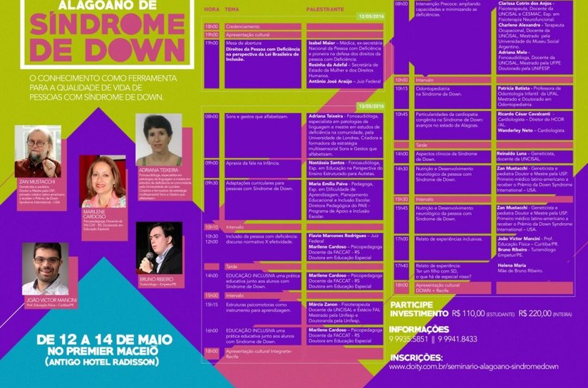 Maceió recebe seminário sobre síndrome de Down
