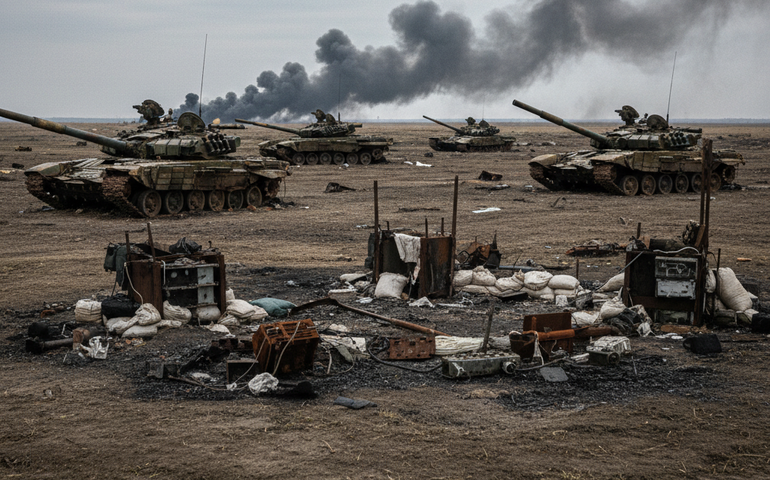 Tanques russos destroem postos de controle de drones e posições ucranianas na região de Carcóvia