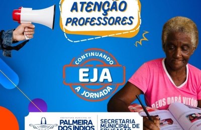 Semede Palmeira abre inscrição para professores da modalidade EJA