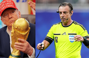 Donald Trump (presidente dos EUA) e Raphael Claus (árbitro brasileiro)