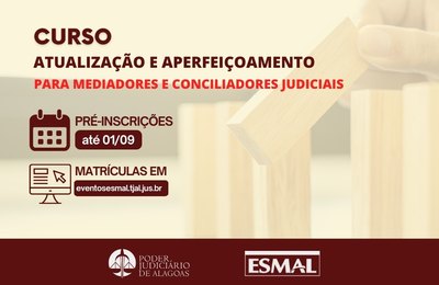 Esmal oferta curso de aperfeiçoamento continuado em mediação e conciliação