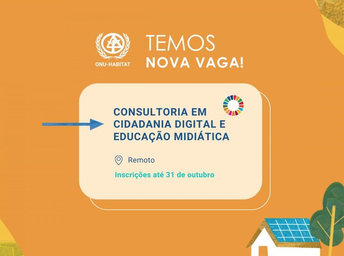 ONU-Habitat abre vaga para Consultor de Cidadania Digital e Educação Midiática em Alagoas