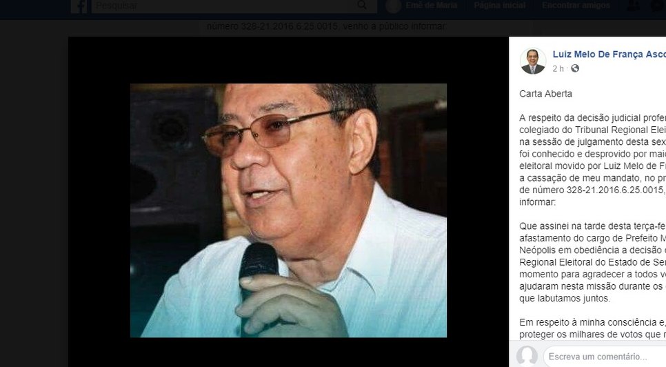 Redes sociais Dr. Luizinho / Foto: Print das redes sociais