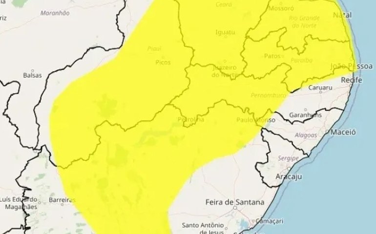 Cinco cidades alagoanas estão sob risco de vendaval até a tarde deste sábado