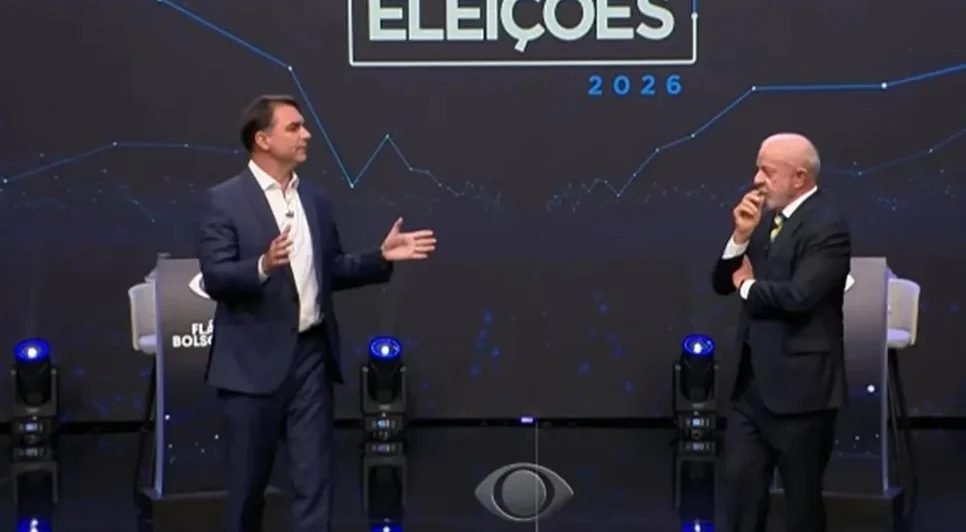 Lula propôs que ele e Flávio autorizem a abertura dos sigilos bancário e telefônico durante o debate. - Foto: Imagens cedidas pela TV Band
