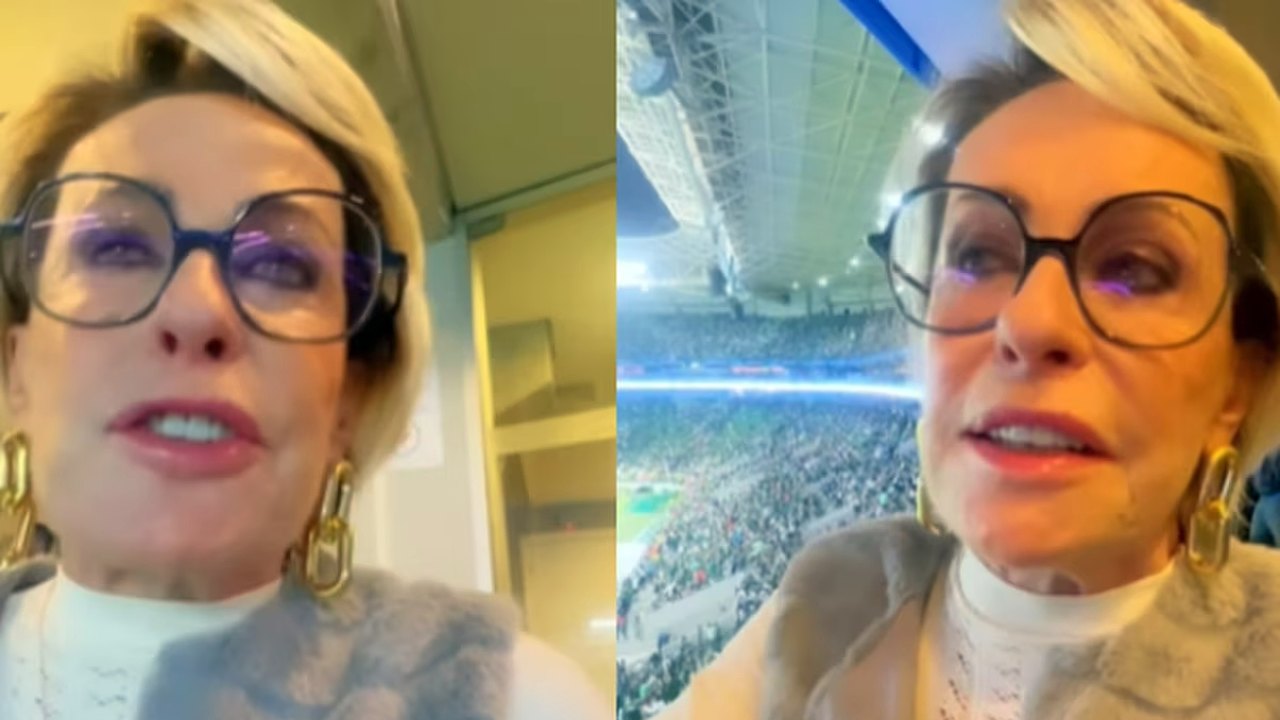 Ana Maria Braga cai no choro em jogo do Palmeiras por lembrar do pai falecido
