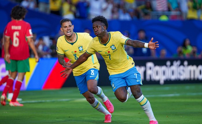 Vinicius Júnior marcou o décimo gol com a camisa da Seleção Brasileira