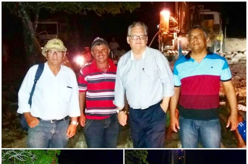 Isnaldo acompanha início da perfuração dos poços artesianos em Santana