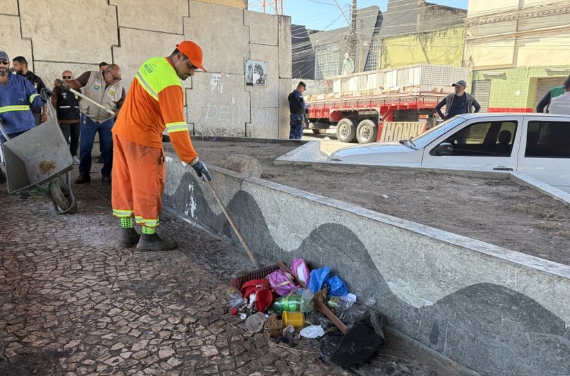 Segurança Cidadã realiza manutenção de ordenamento urbano na Praça do Bonfim