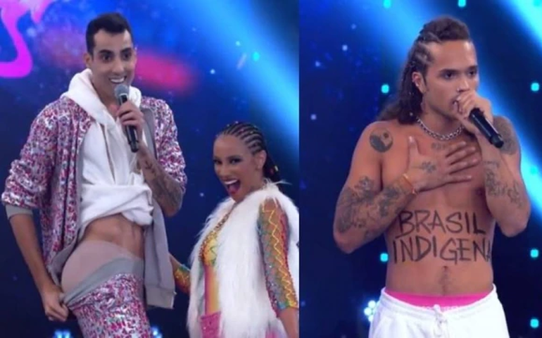 &#8216;Dança dos Famosos&#8217;: Quadro tem calcinha de Douglas Souza e protesto de Vitão