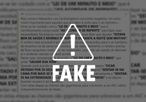 É falso que levantar da cama rápido cause derrame cerebral