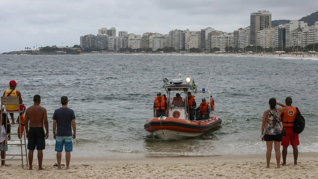 Turista de 17 anos desaparece no mar de Copacabana; bombeiros realizam buscas