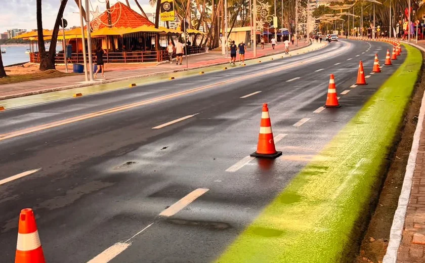 MPAL pede explicações sobre nova faixa verde e proibição de estacionar na orla de Maceió